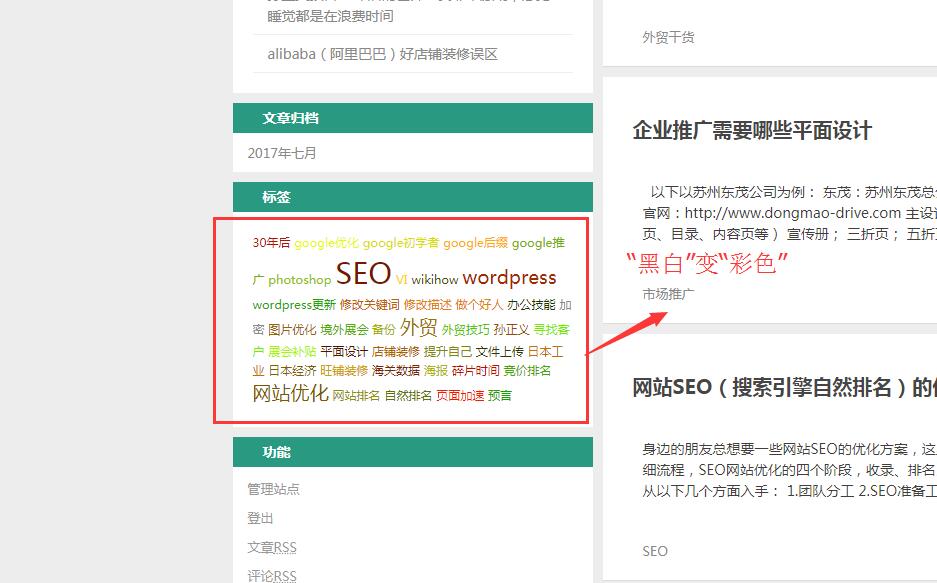 wordpress标签云
