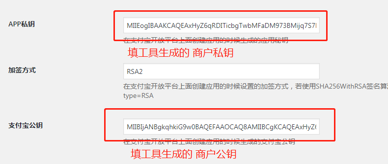 配置插件的公、私钥