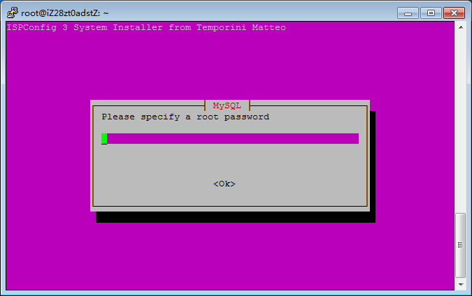 输入root密码确认安装mysql