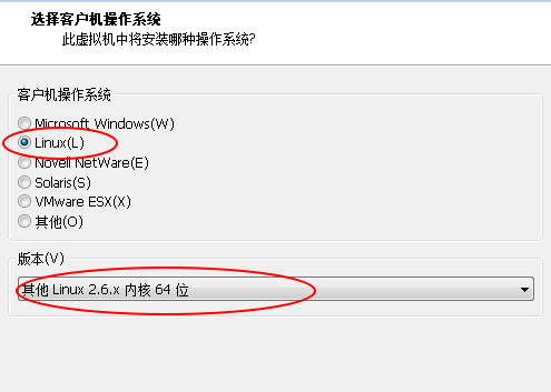 选择客户机操作系统
