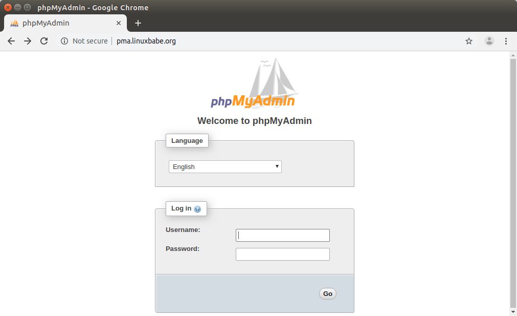 访问 phpMyAdmin Web 界面