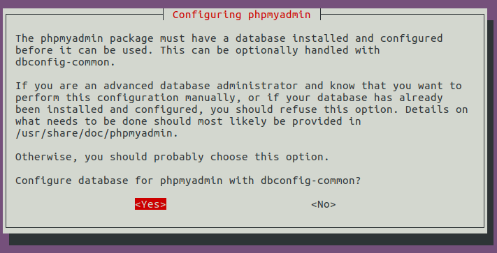 phpMyAdmin 配置数据库
